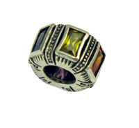 Multi Color Rectanglar CZ Spacer Bead