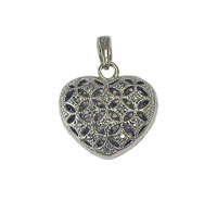 Cubic Zirconia Heart Locket