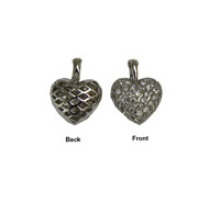 Cubic Zirconia 3D Heart Locket