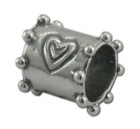 Heart Silver Spacer Bead