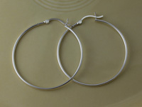 Silver 42mm Hoop Earrings