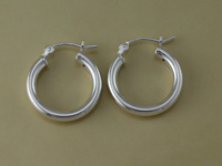 Silver 18mm 3mm Hoop Earrings
