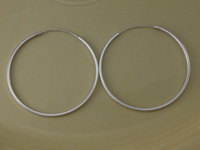 Silver 38mm Endless Hoop Earrings