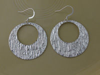 Silver 36mm Design Hoop Earrings
