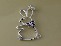 Cut out Enamel Bunny Charm