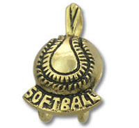 Gold Filled Softball Pendant