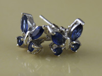 Silver CZ Butterfly Stud Earrings