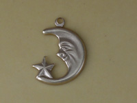 Silver Moon and Star Charm