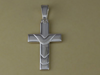 Wavy Cross Charm or Pendant