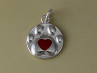 Silver Paw Print Round Tag