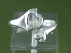 Two Hearts Adjustable Ring