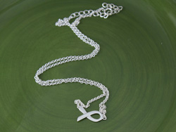Sideways Awareness Ribbon Necklace