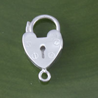 Silver Heart Lock Charm