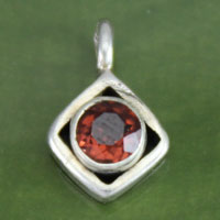 Faceted Garnet Gemstone Charm