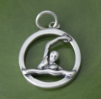 Sterling Silver Swimmer Charm