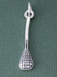 Silver Lacrosse Stick Charm