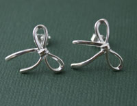 Sterling Silver Bow Stud Earrings