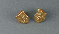 Gold Filled Comedy Tragedy Mask Earrings