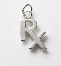 "RX" Prescription Symbol Charm