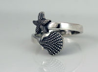 Seashell and Starfish Ring