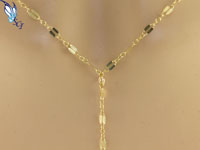 Gold Filled Lariat Double Bar Links Necklace