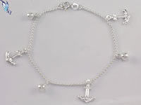 Anchor and Ball Dangle Bracelet