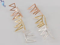Zigzag Ear Crawler Earrings, zigzag, ear crawlers, stud earrings, sterling silver, rose gold plated, gold plated