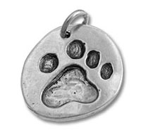 Round Animal Paw Print Charm