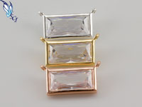 Rectangular CZ Necklace Connector