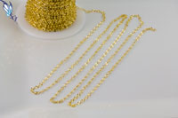 Sunburst Diamond Cut Oval Link Chain