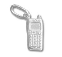 Silver Hollow Puffed Cellphone Charm