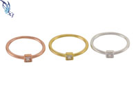 Square CZ Stack-able Ring