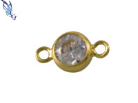 4mm Gold Filled Bezel Connector