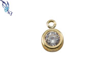 4mm Gold Filled CZ Drop Charm