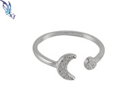 Small Adjustable Crescent Moon Ring