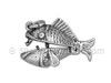 Sterling Silver Openable Jonah in Whale Charm