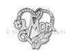 #1 Mom with Heart Charm