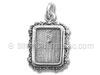 Sterling Silver Oxidized Rectangular Photo Frame Charm