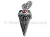 Sterling Silver Multi Color Crystal Ice Cream Cone Charm