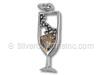 Champagne Glass and Stone Charm