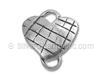 Silver Basketweave Heart Link Charm