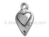 Silver Teardrop with Heart Charm