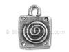 Silver Square with Spiral Charm