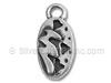 Silver Oval Lighting Bolt Charm