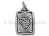 Silver Rectangle with Heart Charm