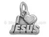 Sterling Silver I Love Jesus Phrase Charm