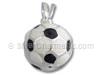 13mm Sterling Silver Enamel Puffed Soccer Ball