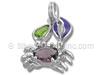 Crab with Purple and Green Crystals Stone Charm