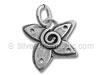 Sterling Silver Star with Spiral Charm