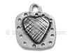 Silver Square with Heart Charm